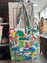 Load image into Gallery viewer, Blue Village - Upcycled Tote + Bow