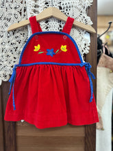 Load image into Gallery viewer, Red Overall Dress- 2T - Vintage
