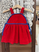 Load image into Gallery viewer, Red Overall Dress- 2T - Vintage
