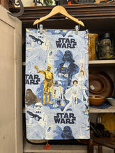 Load image into Gallery viewer, Blue + Gold SW - Upcycled Tote + Bow - PREORDER 7-10 BUSINESS DAYS
