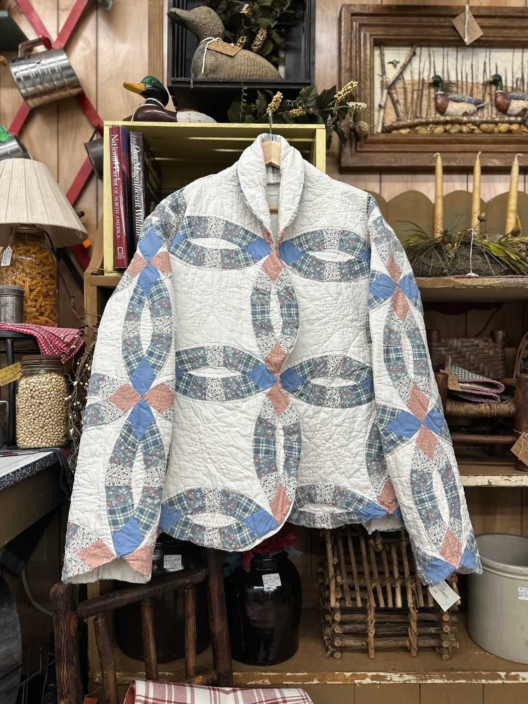 XL Quilt Coat - Blue + Pink