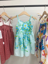 Load image into Gallery viewer, 2t - Vintage Blue Floral Tie Strap Dress
