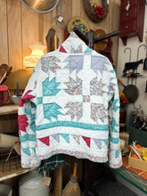 Load image into Gallery viewer, Medium Quilt Coat - Teal + Red
