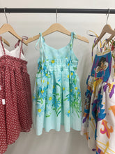 Load image into Gallery viewer, 2t - Vintage Blue Floral Tie Strap Dress
