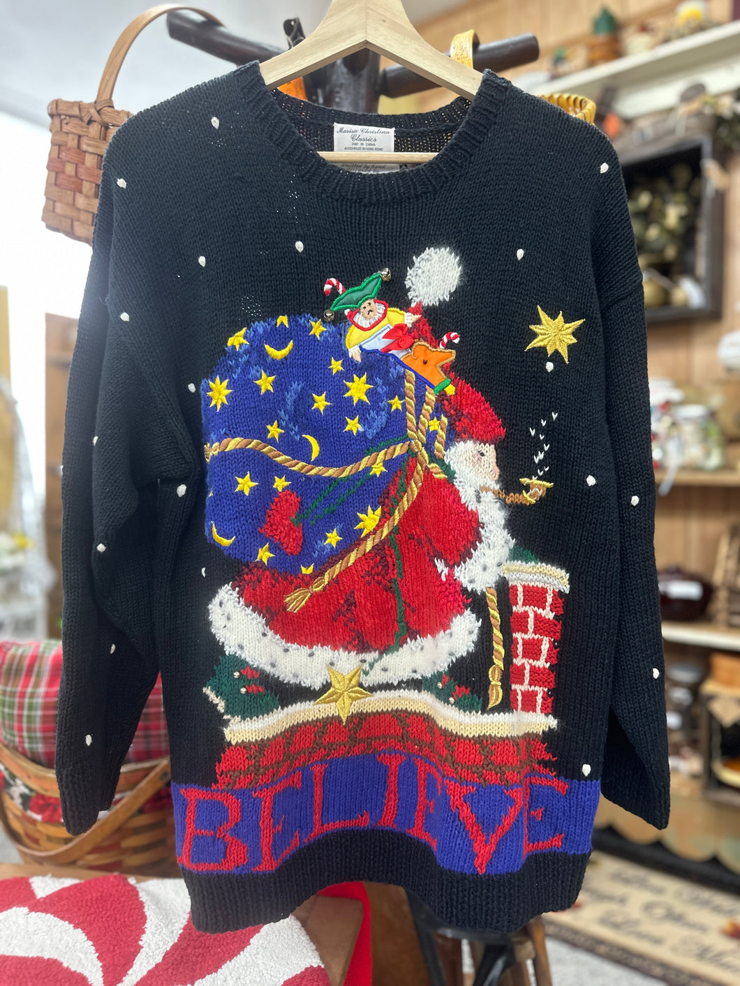 Believe Santa - Medium - Vintage Holiday Sweater