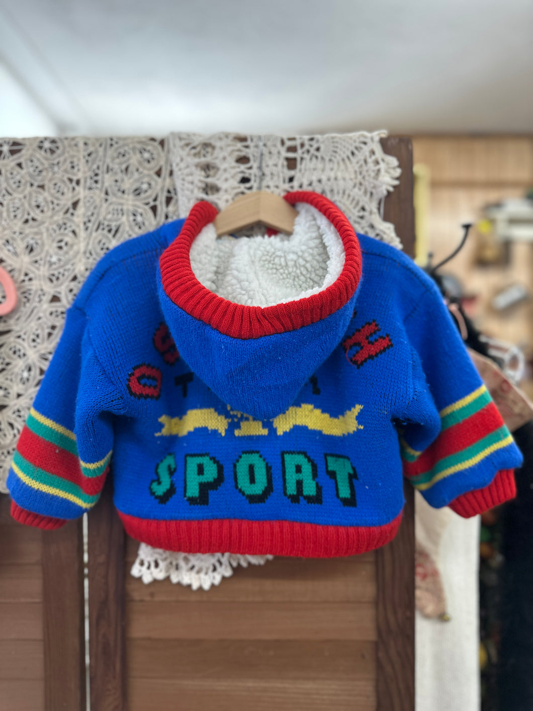 Oshkosh Zip Up Sweater - 24 month - Vintage Sweater