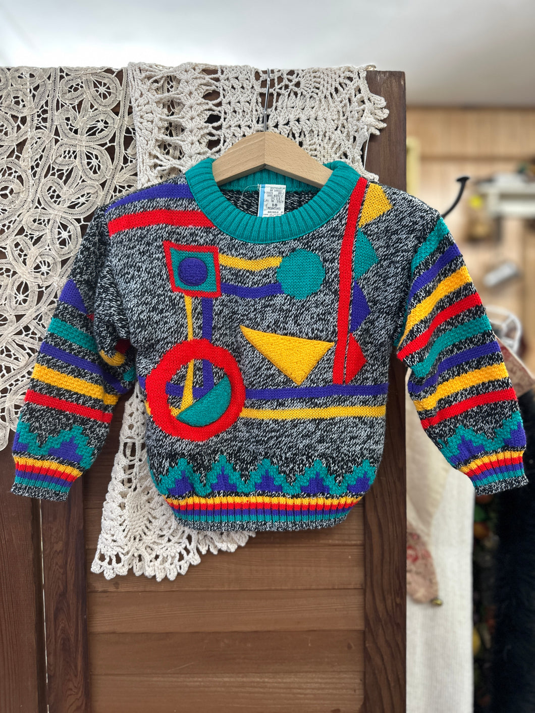 Geometric Sweater - 18 mo - Vintage Sweater