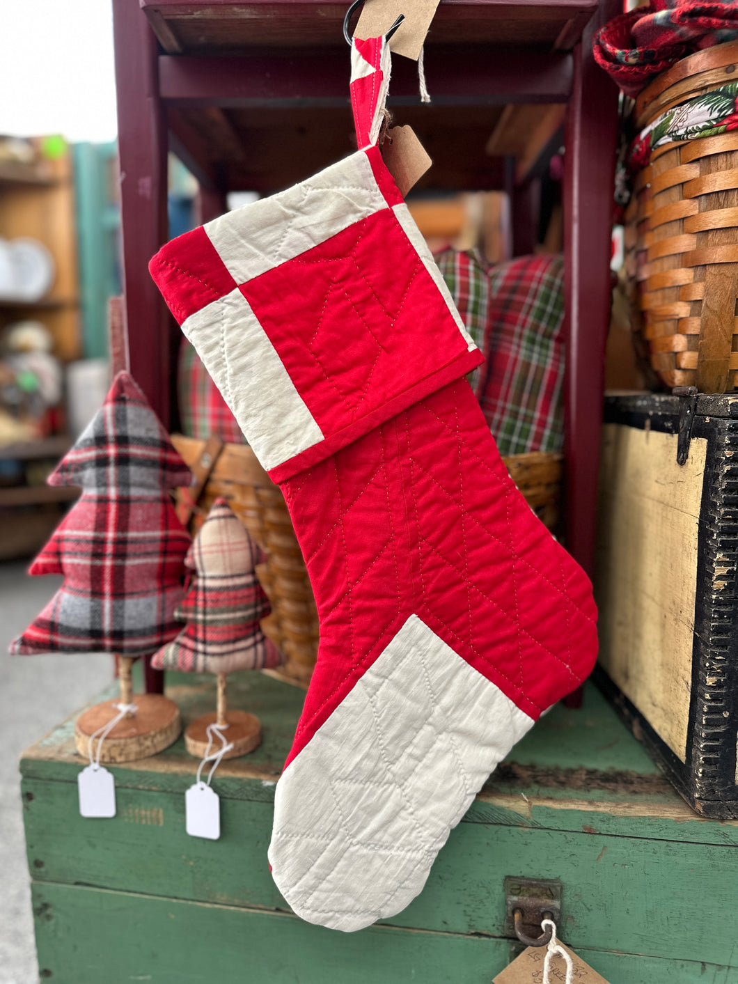 Red + White - Stocking - Large #8