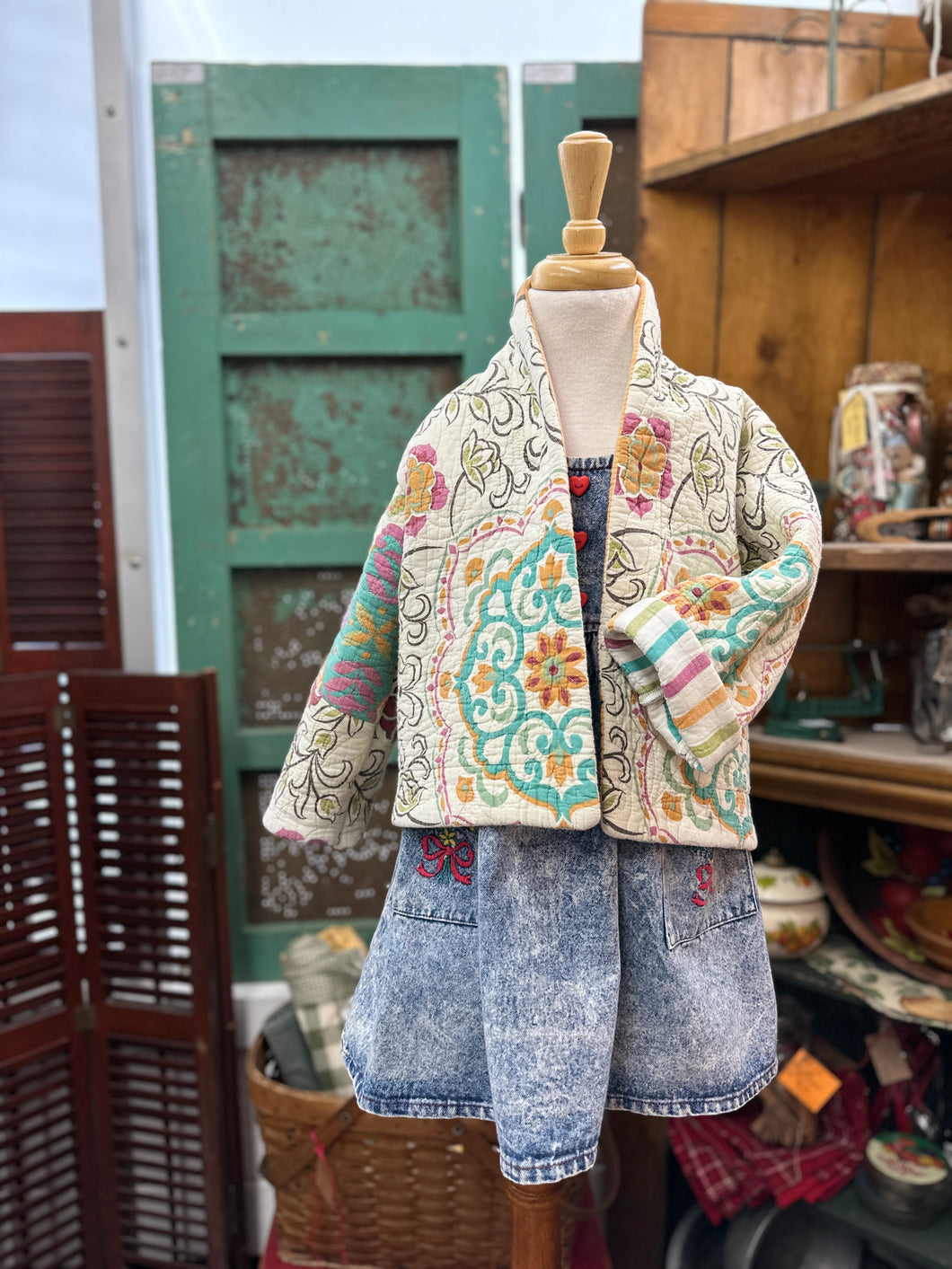 3t Quilt Coat - Teal + Pink